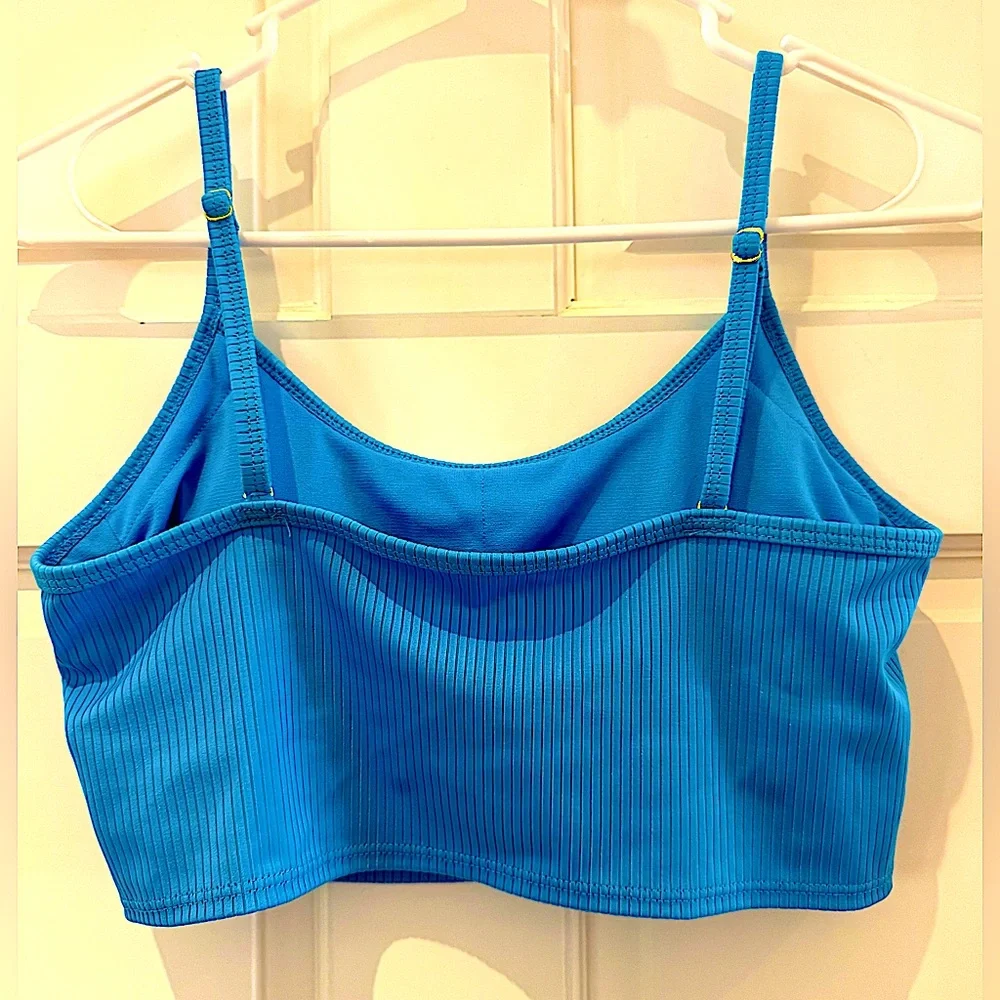 Wild Fable Ribbed Longline Bikini Top Blue S 4-6